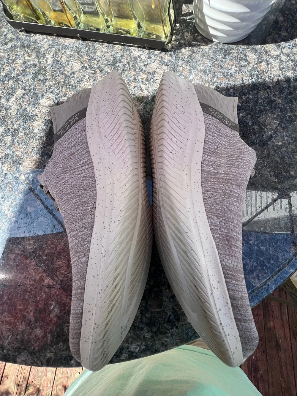 Skechers Men's Slip-On Loafers in Taupe Knit